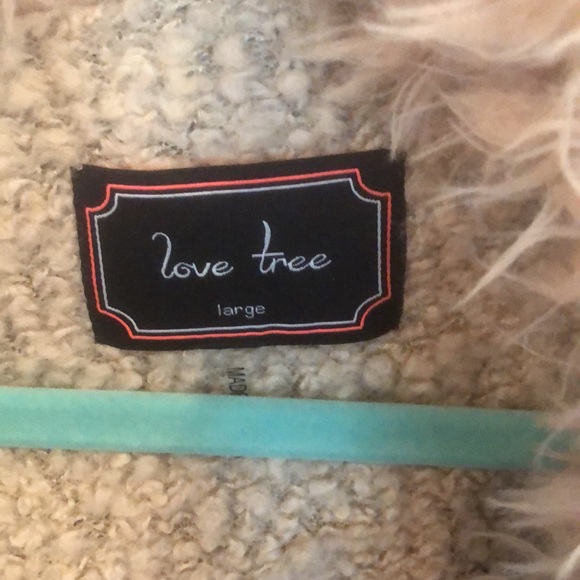 Love Tree like new vest with faux leather trim. - Picture 4 of 5